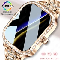 2026 nueva moda mujer diamante Smartwatch ritmo cardíaco presión arterial Monitor reproducción de música AI voz deportes BT llamadas SmartWatch