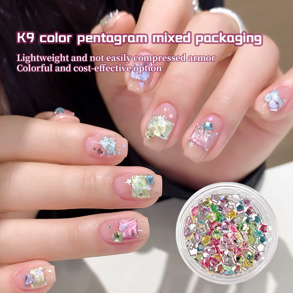 k9 Nail Diamonds 3D Five-Pointed Star Zircon Crystal Star Nail Rhinestones Mini Flat Back Star Nail Art Decoration 30/50/100pcs