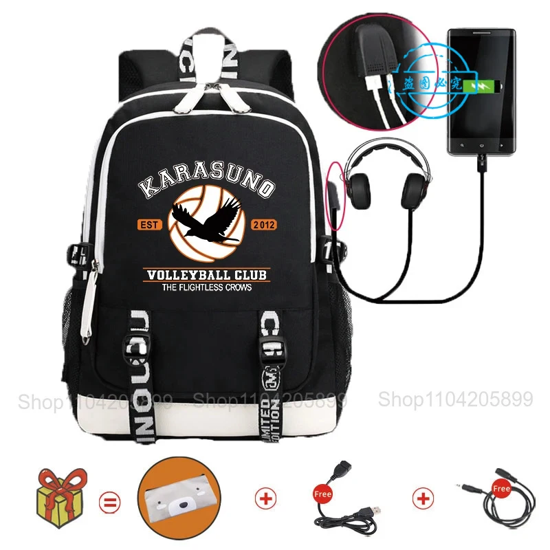 Mochila de Voleibol Junior Haikyuu, Mochila Escolar de Anime para Niños y Niñas, Bolsa para Laptop, Gran Capacidad, Bolsa de Viaje Diaria, Regalo