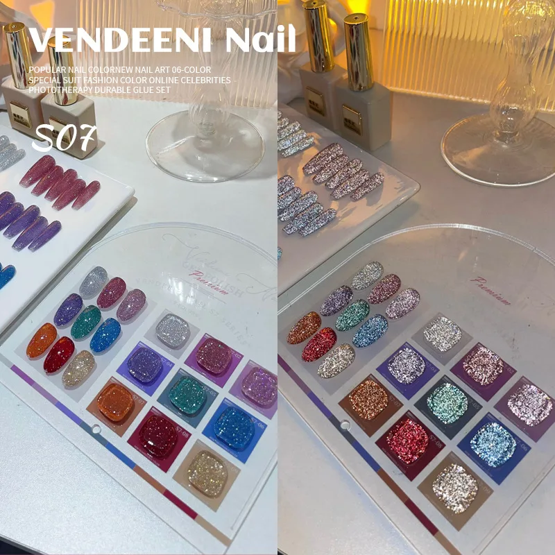 VENDEENI หักเพชรสี 9 สีเล็บชุดเล็บชุดเล็บ Salon 2024 ใหม่ขายร้อนแฟชั่นปลอดสารพิษ UV เจลขายส่ง