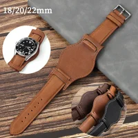 Correa de cuero de vaca Vintage para reloj, pulsera de repuesto Universal de 18mm, 20mm y 22mm para pulsera Omega, accesorio Seiko