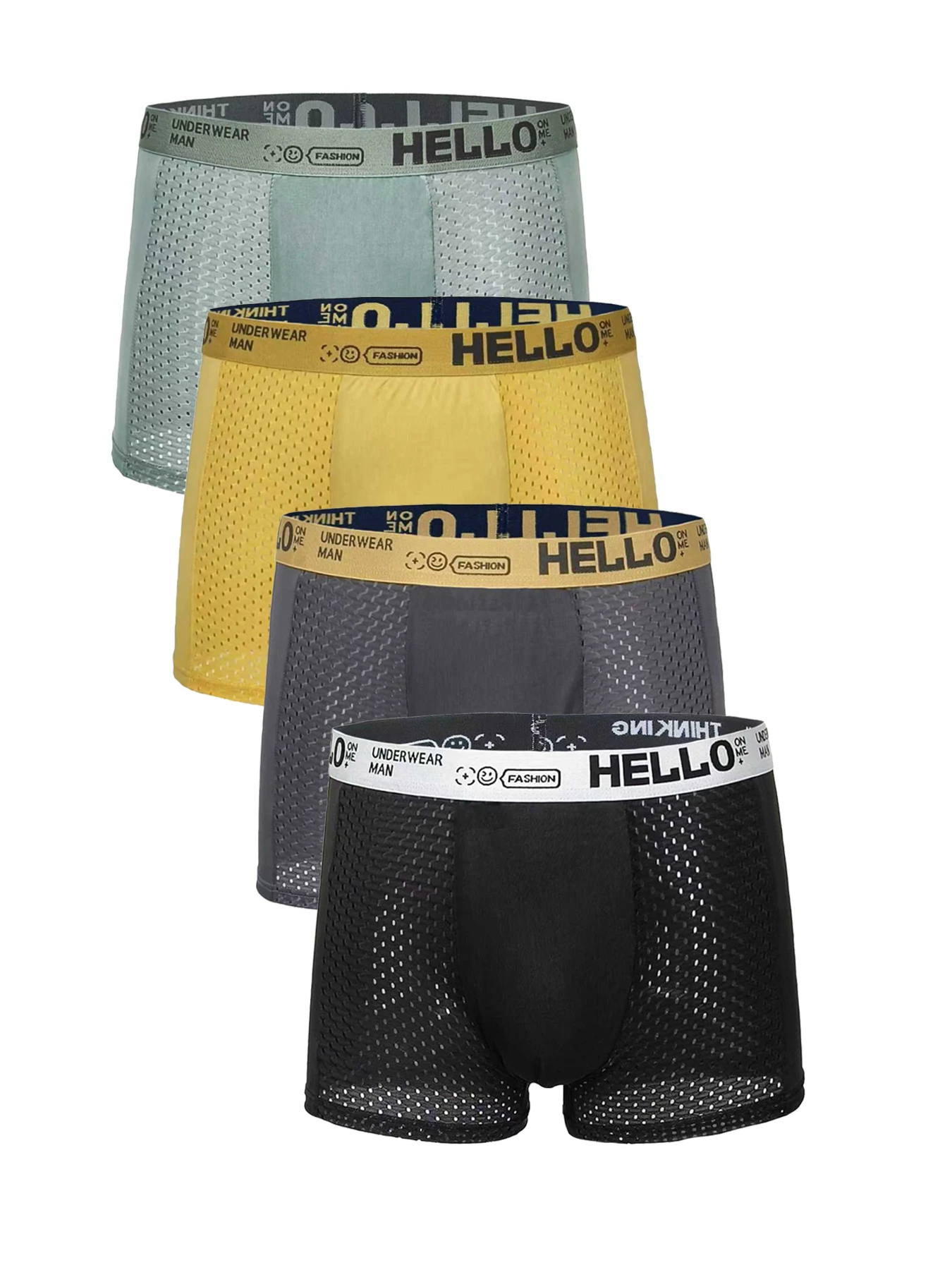 

4 шт. дышащие, удобные, модные и модные мужские трусы с полусеткой.