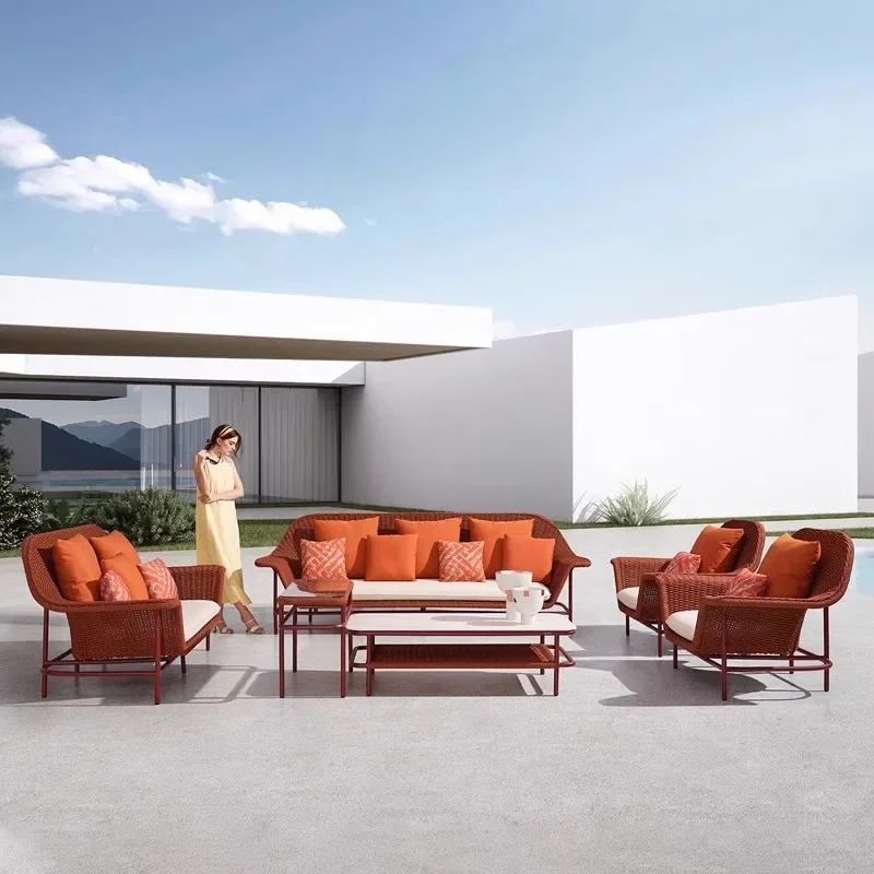 

Modern Simplicity Outdoor Sofas Hotel New Style Creative Balcony Garden Sofas Relax Party Furniture Arredo Giardino Lshysf