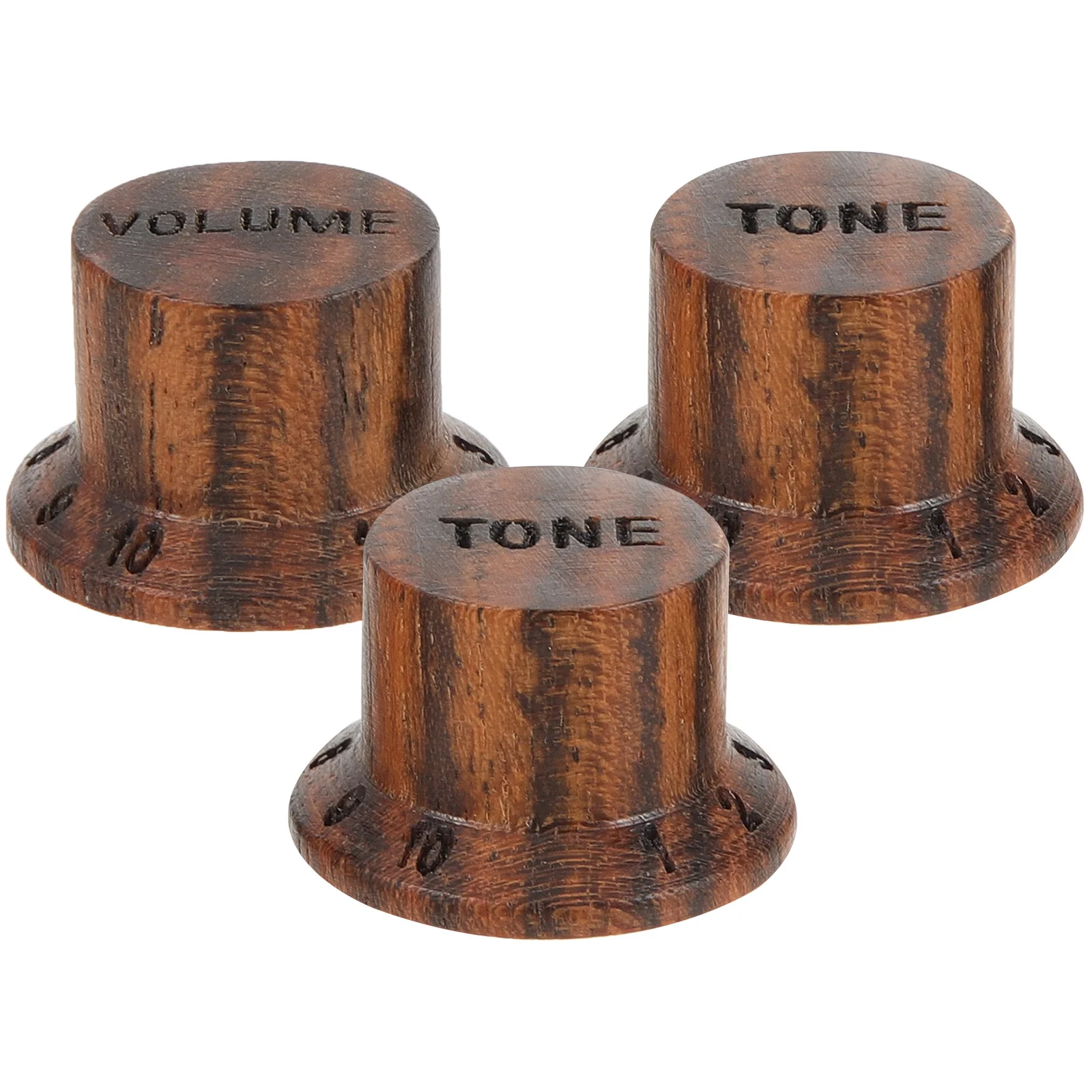 

3Pcs Guitar Knobs Wooden Top Hat Rotary Volume Tone Control Potentiometer Caps Replacement for Electric Bass Guitar Accessories