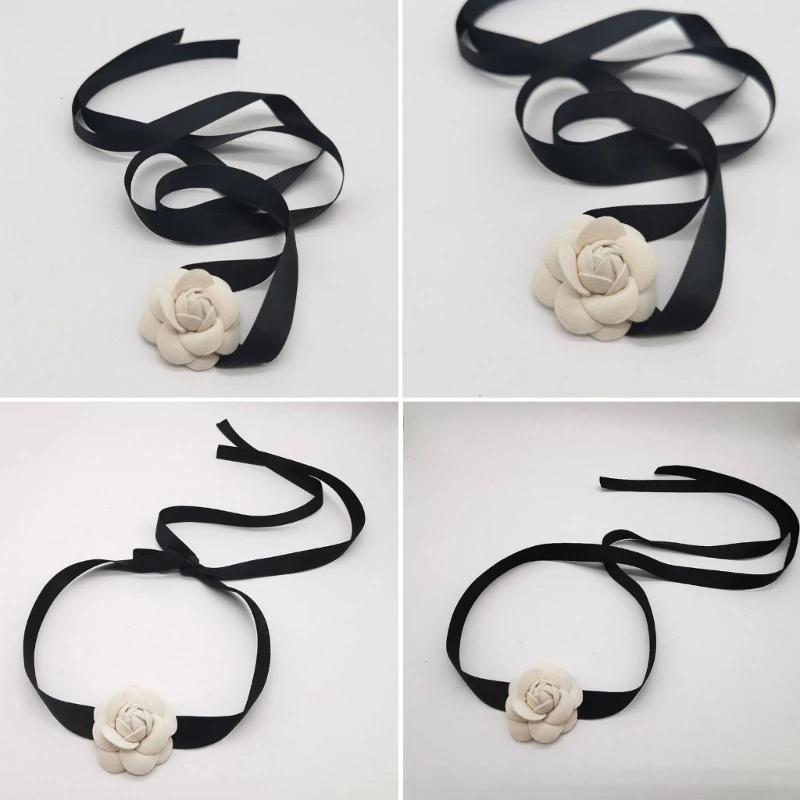 Kalung Kerah Camellia Perhiasan Choker Dasi Kupu-kupu Kalung Rantai Tulang Selangka Wanita Dropsale