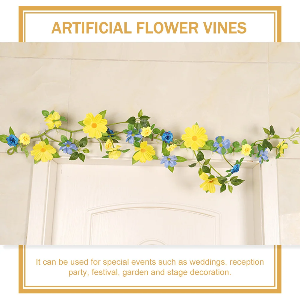 

Artificial Flower Vine Cosmos Bipinnatus Blossom Simulation Hanging Garland for Wedding Home Party Decoration Wall Hanging Decor