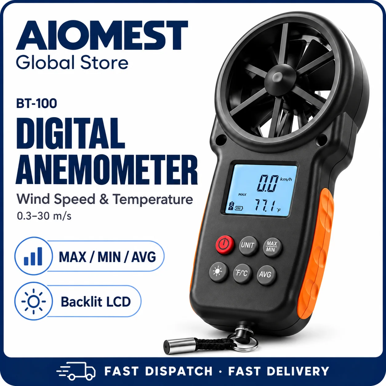 Fiber Laser Marking Machine 100W - BTMETER Anemometer 0.3-30m/s -10~45℃ 5 Units