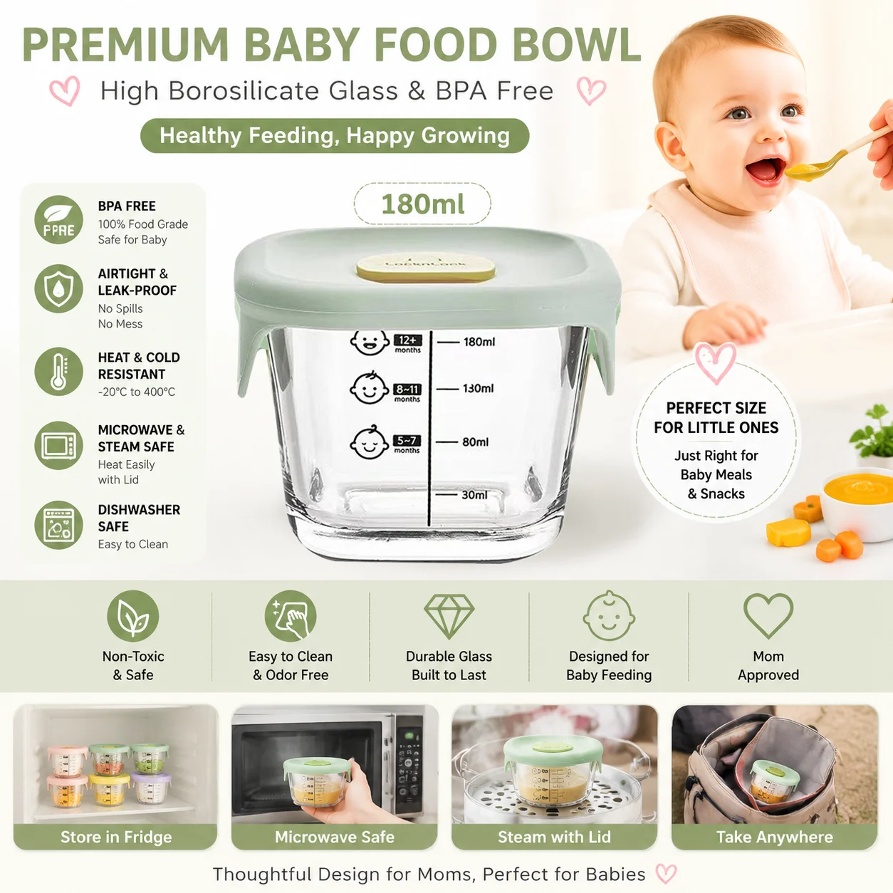 Meal Prep Diet - 1 Paket Wadah Penyimpanan Makanan Kaca
