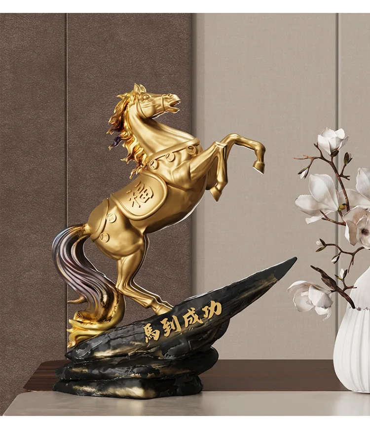

New Chinese Style Luxury Horse Statue "Success", High-End Living Room Decor, Entryway Office Feng Shui Ornament Gift