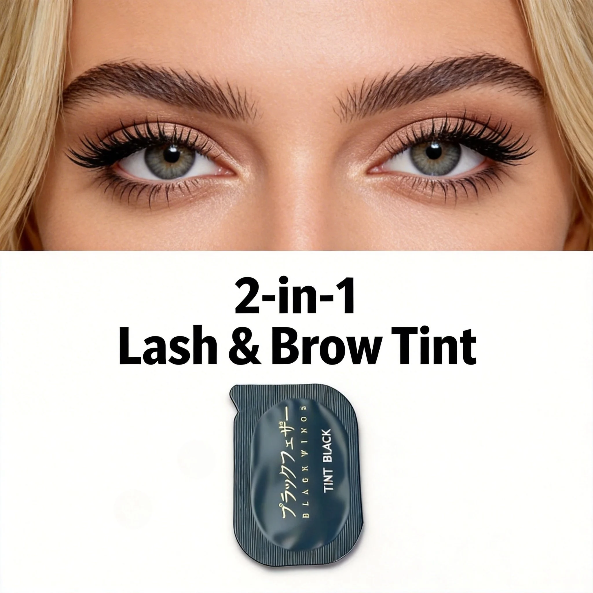2-in-1 Eyebrow & Lash Tinting Lotion 0.5ml Per Bag 10 Minutes Fast Coloring Long Lasting 1 Month