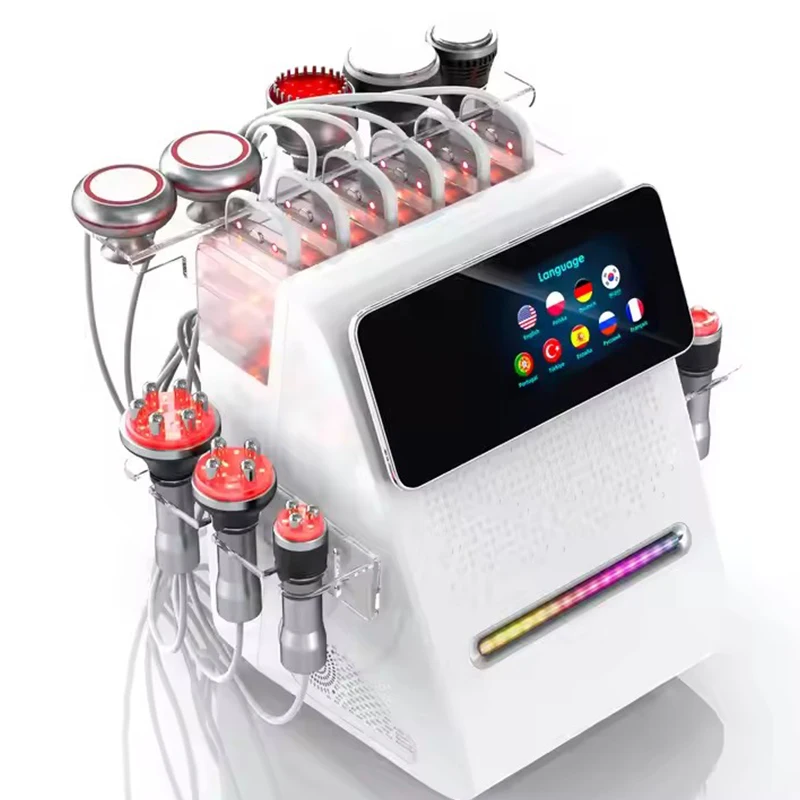 11 in 1 80K cavitati0n Beauty Equipment Multi Functional ultras0nic Machine radio frequency skin tightening with EMS pad