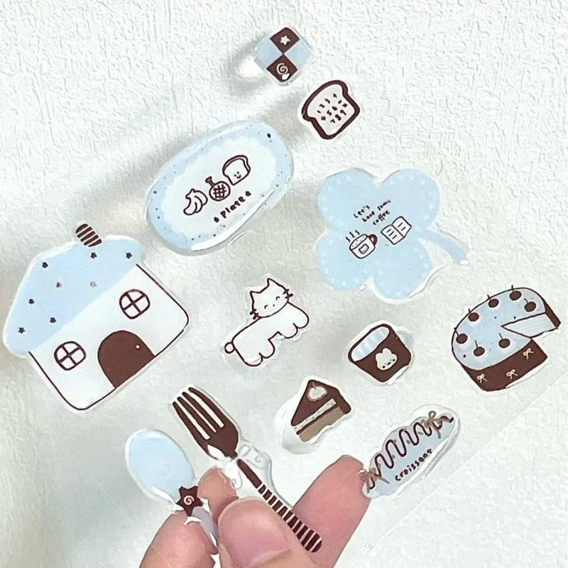 

Cute Cartoon Blue House Sweety 3D Relief Sticker - Resin Jelly Decal for Phone Case Camera Power Bank Kawaii Decoration for Girl