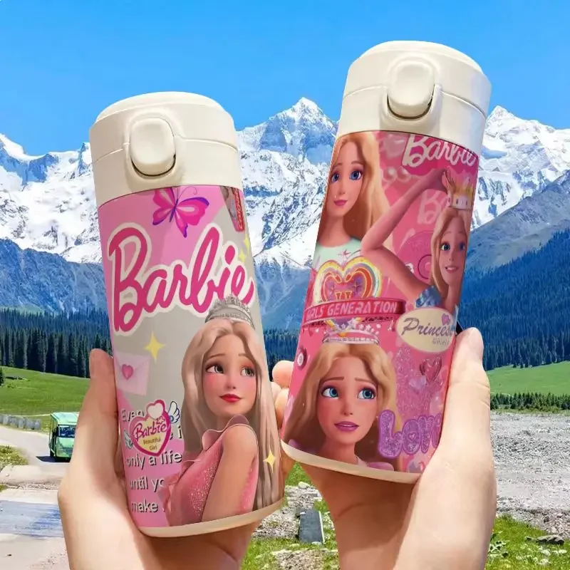 Barbie Thermos Portable Large Outdoor Capacity Sport Water Bottle Children Drinking Cup Aldult Thermal Stainless Steel Tumbler