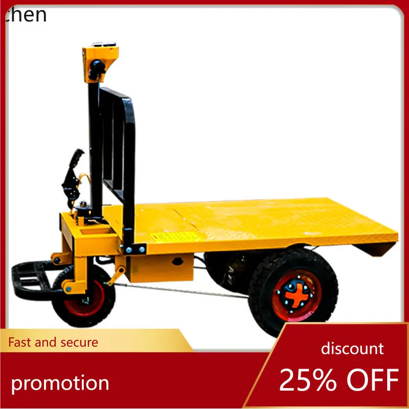 

HT electric flatbed truck handling station driving tile transporter pulling pallet truck