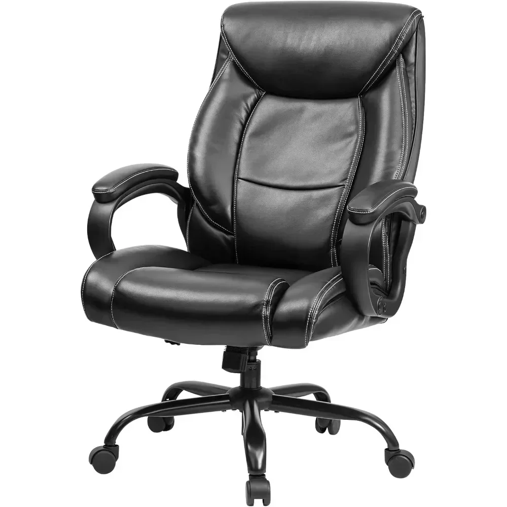 Big and Tall Heavy Duty Wide Seat-High Back Office Chair 400lbs Executive Office Leather Desk Chair ComputerChair with Ergonomic