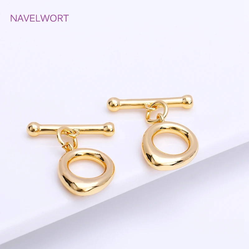 18K Gold Plated Mini Teardrop Toggle Clasp For Bracelet Necklace Making Supplies,Brass Chinese Knot OT Clasp DIY  Accessories