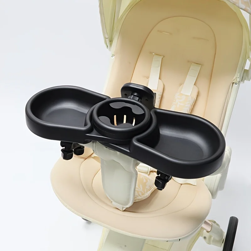 

Universal Stroller Snack Tray 4 in 1 Stroller Tray Attachment with Cups Phone Holder for Baby Toddler Stroller 360° Rotation