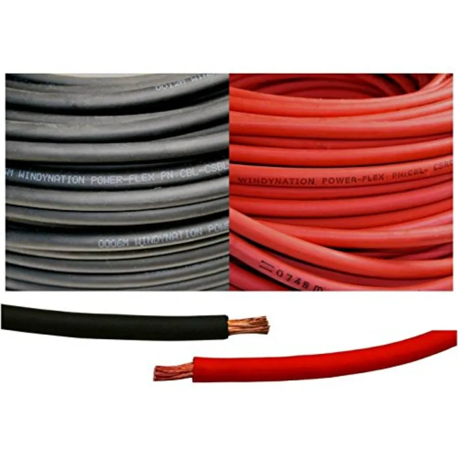 

4 Gauge 4 AWG 20 Feet Black + 20 Feet Red Welding Battery Pure Copper Flexible Cable Wire - Car, Inverter, RV, Solar