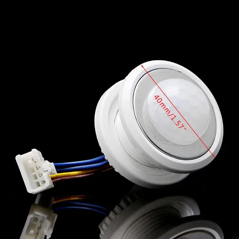 77JD 40mm LED PIR Detector Motion with for Time Delay Adjustab