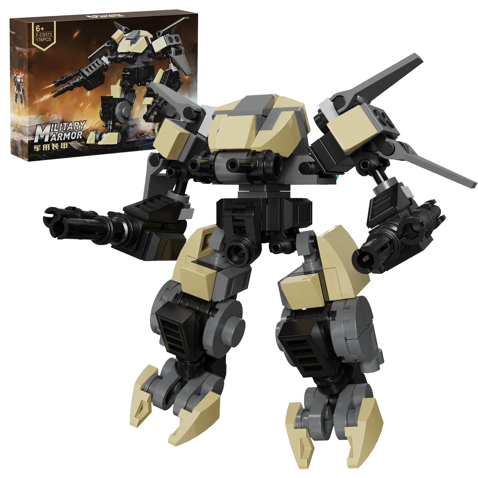 MOC Military Armed Robot BattleTech Mecha Building Blocks Suit with Paper Manual 176 Pcs Mini Mech Toys for Kids Gifts