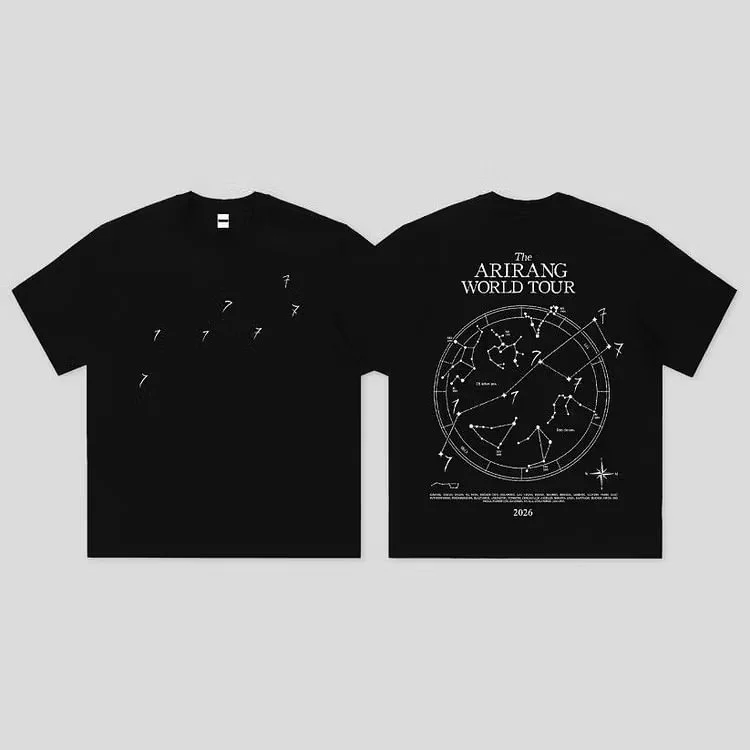 2026 BTS Arirang World Tour Concert Pure Cotton T-shirt Comfortable, Breathable, High-quality Ins Y2k Jersey