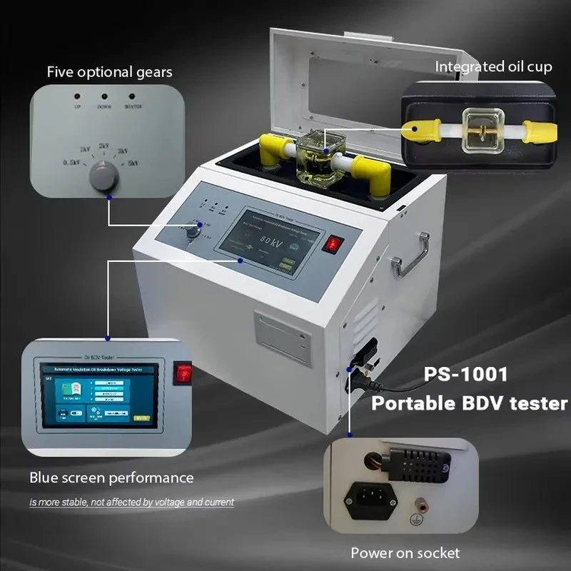 PUSH Electrical Astm D1816 Astm D877 80kV Insulating Oil BDV Tester IEC60156 Dielectric Strength Bdv Test Kit Oil Tester