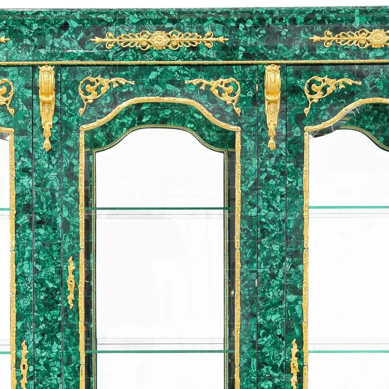 Malachite high-end custom wine cabinet European living room palace wine cabinet locker malachite green