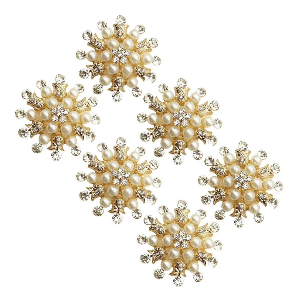

6Pcs Christmas Snowflake Napkin Buckles Gold Color Elegant Design for Wedding Banquet Party Table Decor Napkin Holder
