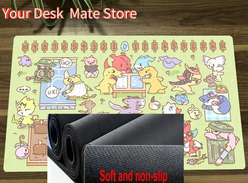 Digimon Duel Playmat Digital Monster Trading Card Game Mat DTCG CCG Mat Alfombrilla de ratón de goma Alfombrilla de escritorio TCG Play Mat Bolsa gratis