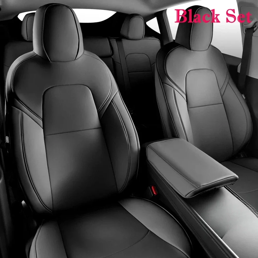 Nappa PU Lederen Autostoelhoezen voor Tesla Model Y 3 Highland 2017-2026 Volledige Set Zachte Ademende Zitkussenbeschermers Accessoires