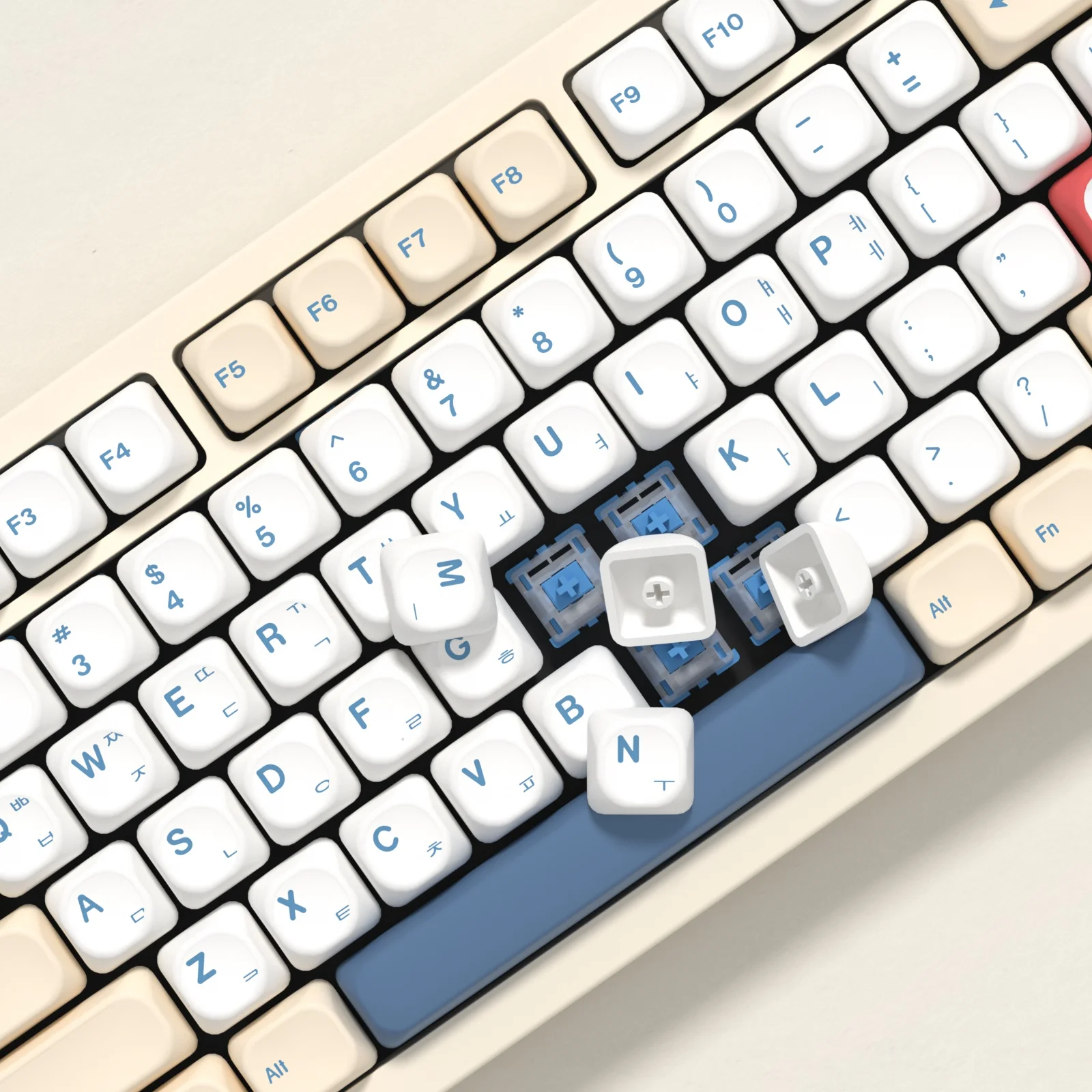 KBDiy KOA Keycaps GMK Soymilk 140 Keys PBT Keycap Similar MOA Japanese Korean Russian Keycap 7u MAC ISO For Mechanical Keyboard