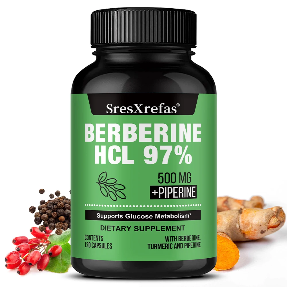 

Berberine HCl, Berberine Supplement 500mg Per Serving - Supports Heart Health, Immune System, Healthy GI, Healthy Cholesterol