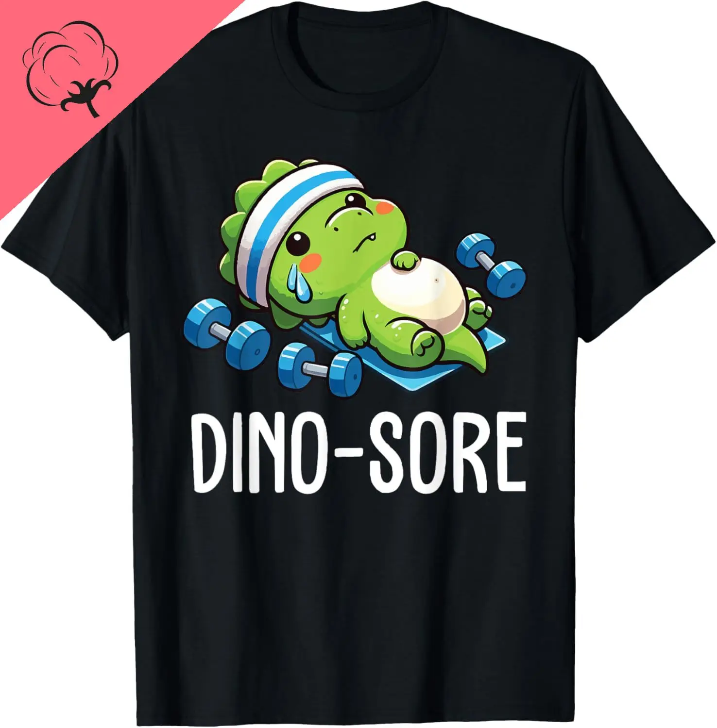 Funny Gym Workout Dinosaur Weight Lifting Gym Dino Sore T-Shirt Custom Printed Graphic T Shirts Cotton  Funny Shirt Camiseta