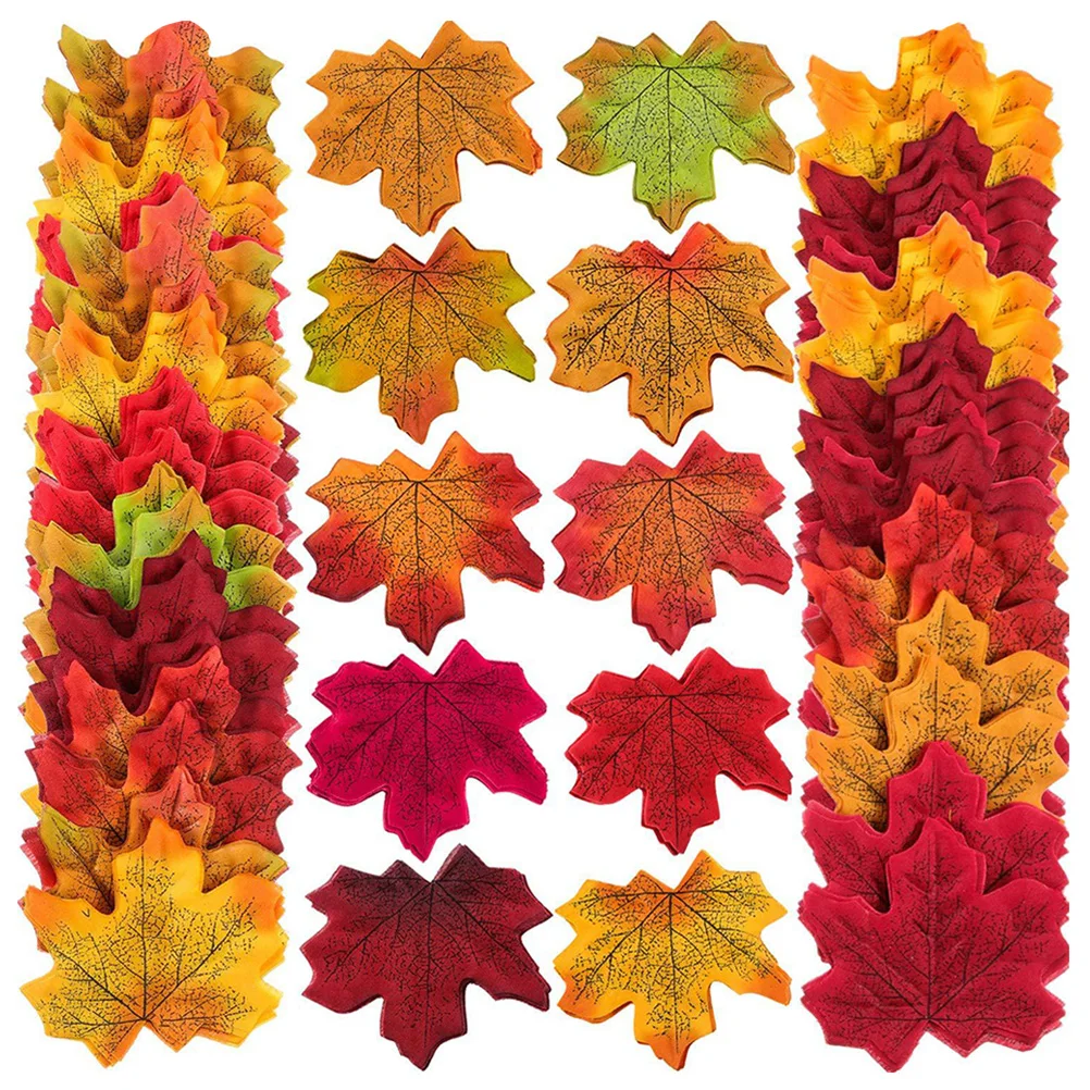 

600pcs Simulated Maple Leaf Decorations Fake Leaves for Crafts Home DIY Party Accessories Thanksgiving Stylish Premium Quality