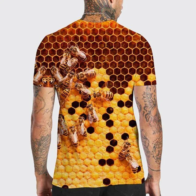 2022 Men T-Shirt Animal Bee 3d Printing Short-Sleeved Summer Personality Fashion T-Shirt For Men