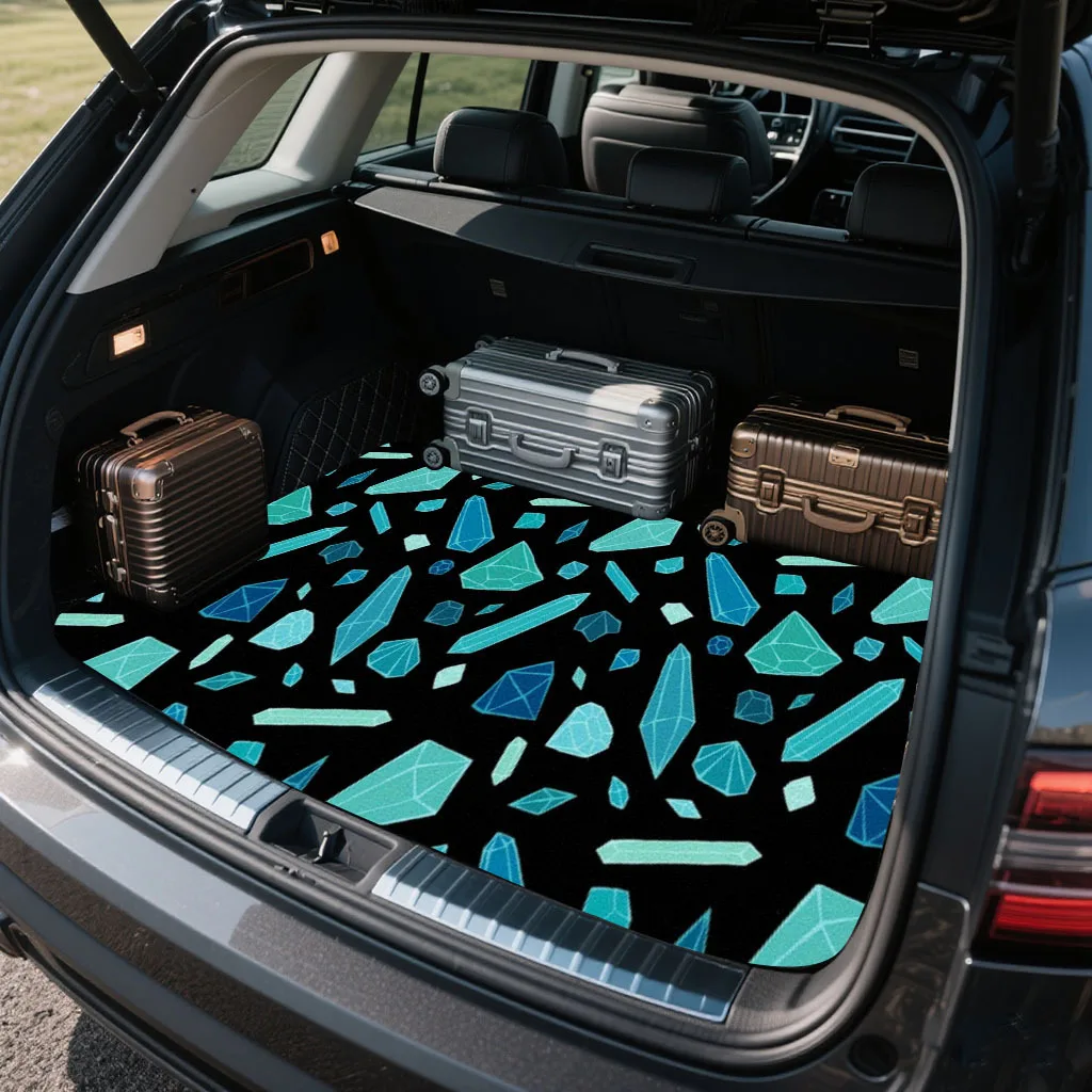 1pc Car Trunk Mat With Printed Design, An Essential Travel Accessory, Universal Fit For Various Car Models, A Must-Have Interior