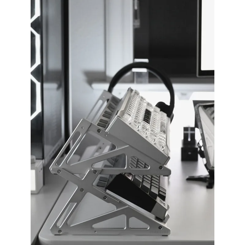 Superimposed Multi-layer Acrylic  Metal Keyboard Holder, Bracket, Mechanical Keyboard Display Stand, Double-layer