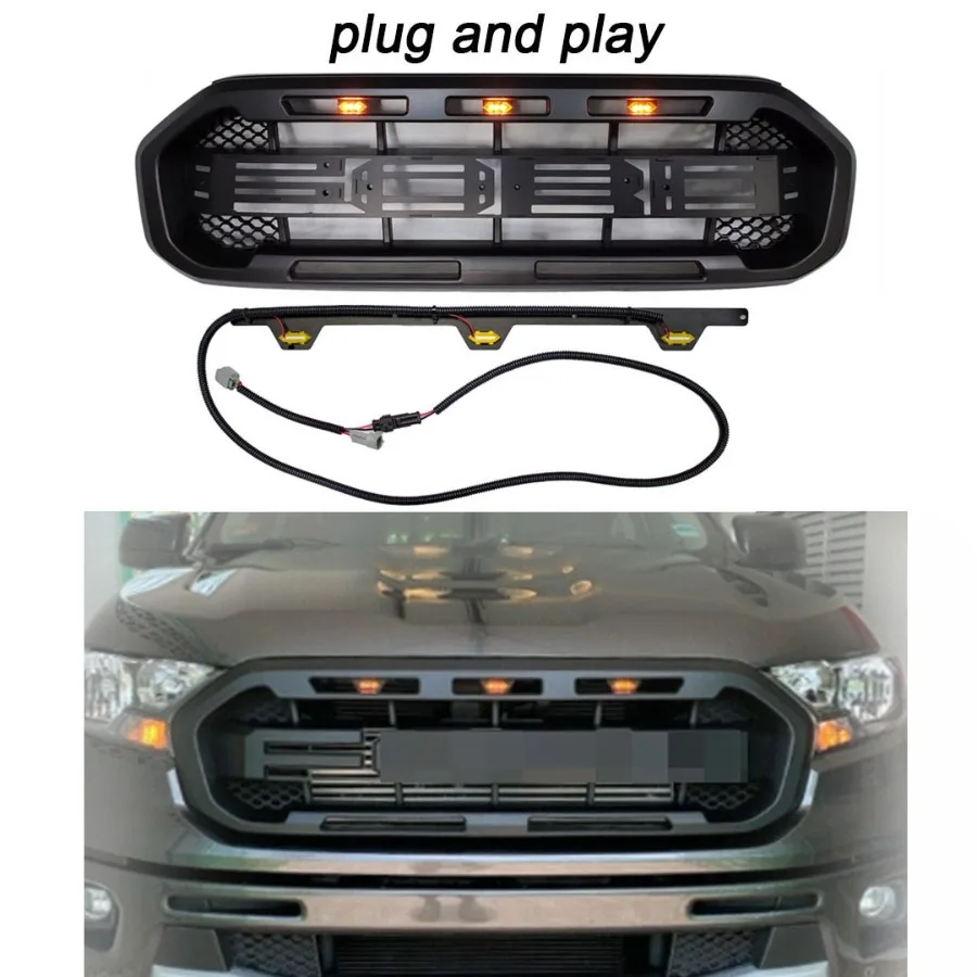 

plug and play Raptor Style Grille Kit with 4 letters for Ford Ranger 20192020 19RRG with led light