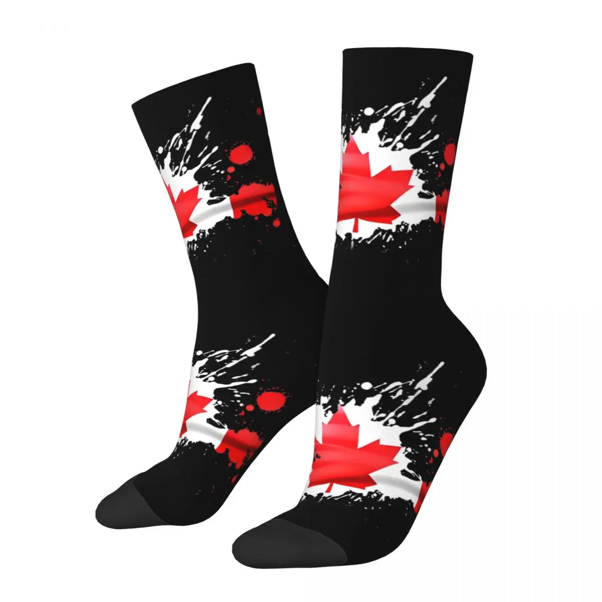 Couple Socks Canada Flag Canadian Flag Splat Stockings Autumn Fashion Breathable Socks Custom Outdoor Anti Slip Socks