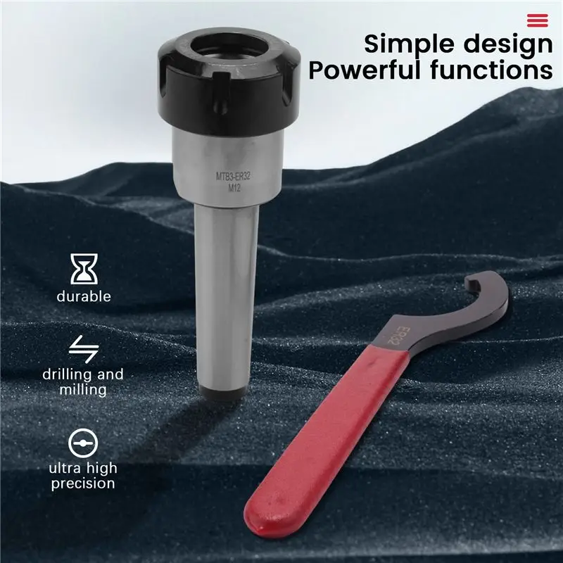 B03C-MT3-ER32 M12x1.75 With ER32 Wrench ER32 Collet Chuck With Morse Taper Spanner Tool For Drilling Milling Machine