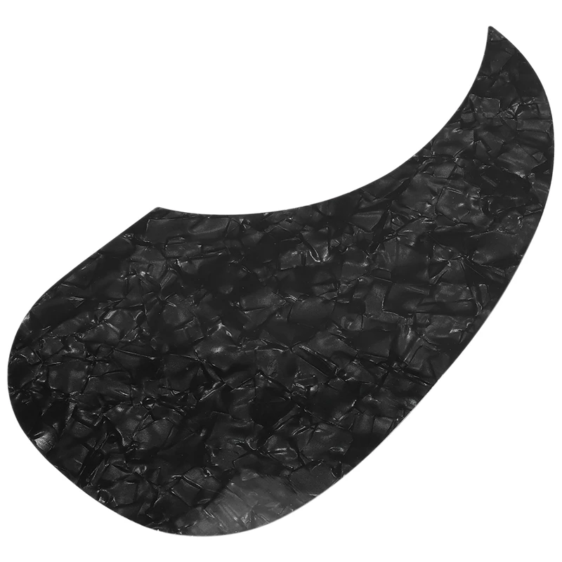 1Pcs Acoustic Guitar Pickguard Self-Adhesive Pick Guard Plate Comma Shape For Classical Acoustic Guitar Part,Black Pearl