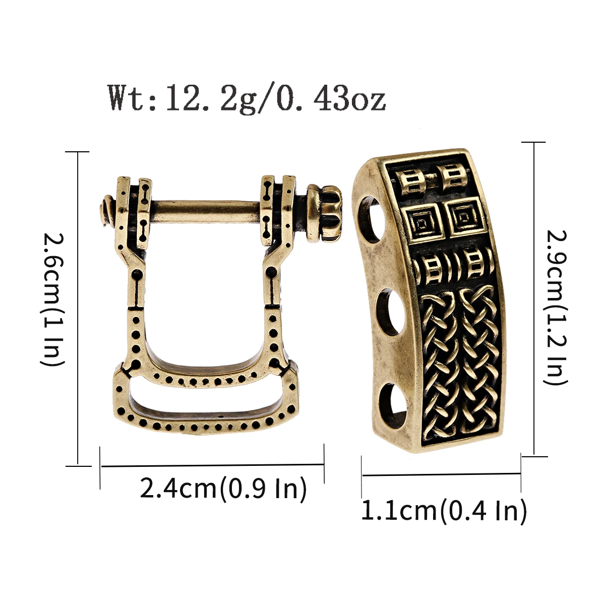 Vintage Copper Charms Beads Fit Hand DIY Jewelry For Woven Bracelet Paracord Buckle Rope Lanyards Brass Connect Accessories