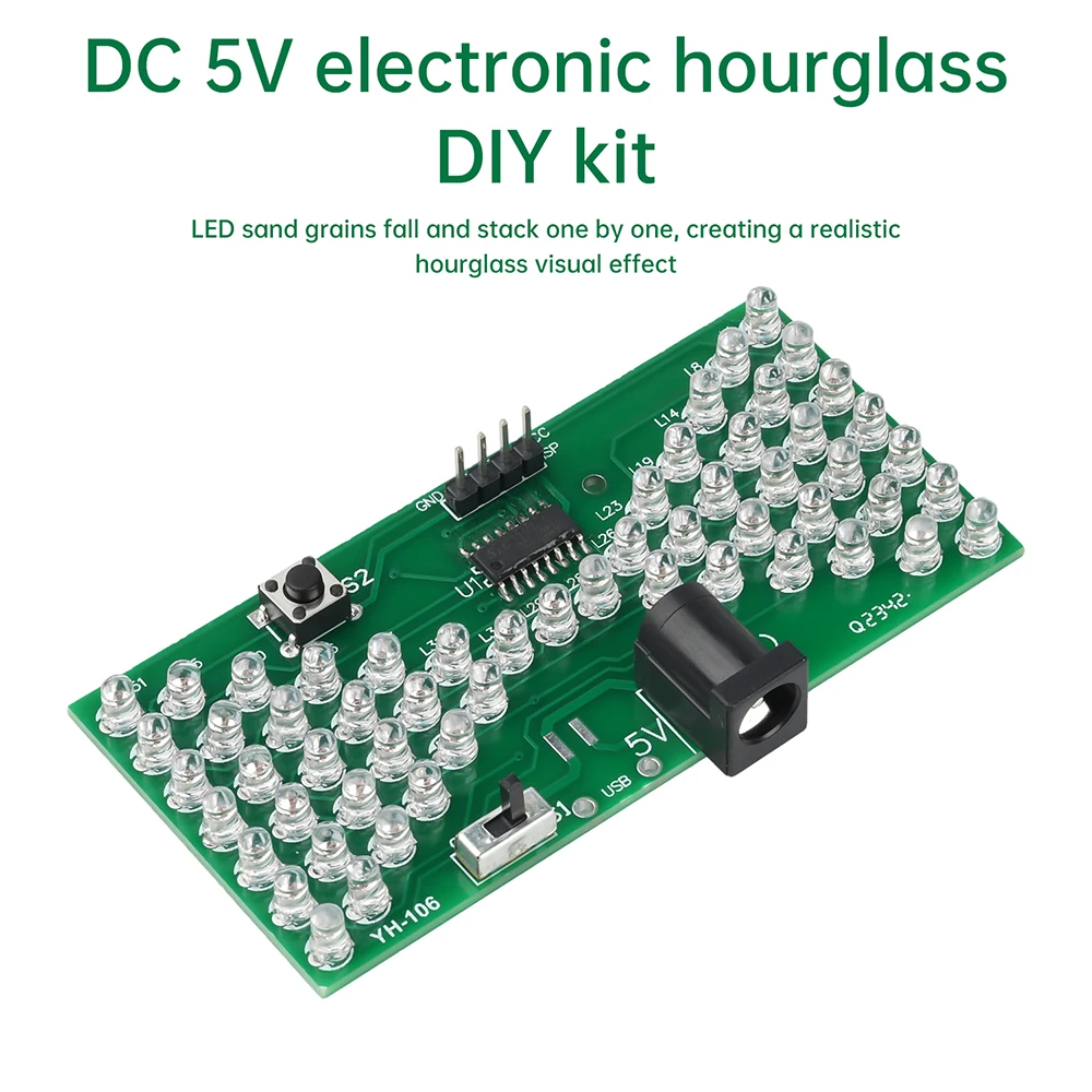 Elektroniczny Klepsydra LED Światło Analogowa Klepsydra DIY Regulowana Prędkość Elektroniczny Eksperyment Edukacyjny Moduł Ćwiczeń Lutowania