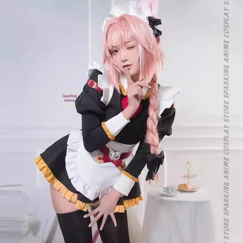 

2025 11 /Grand Order Fate Apocrypha Rider Astolfo Cosplay JK School Uniform Maid Dress Suit Fancy Outfit