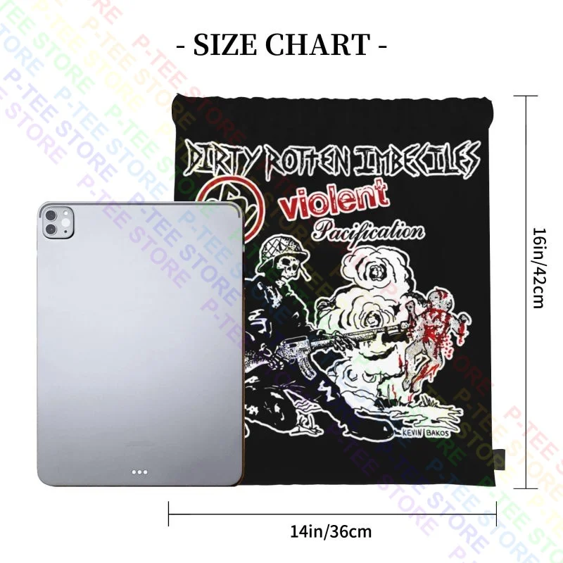 D.R.I. Violent Pacification Thrash Metal Crossover S.O.D. Dri Drawstring Bags Gym Bag Softback Riding Backpack