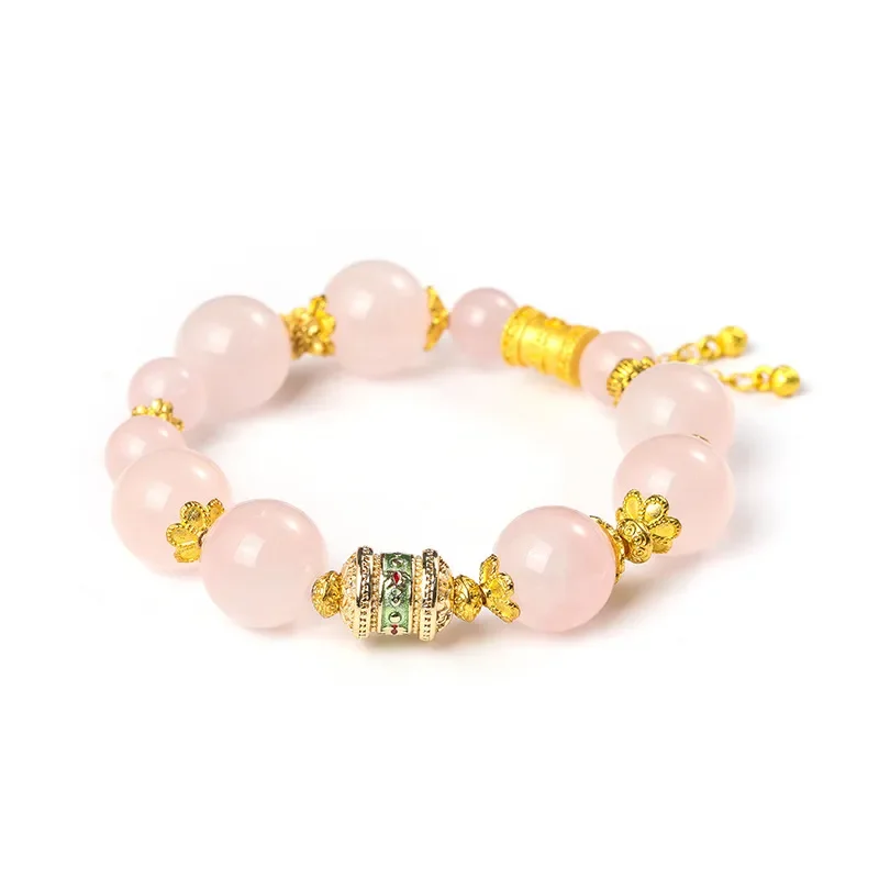 "Dunhuang · Loose Flower Feitian" Natural Horse Powder Crystal Bracelet 9/13mm Design Premium Chinese Extravagance