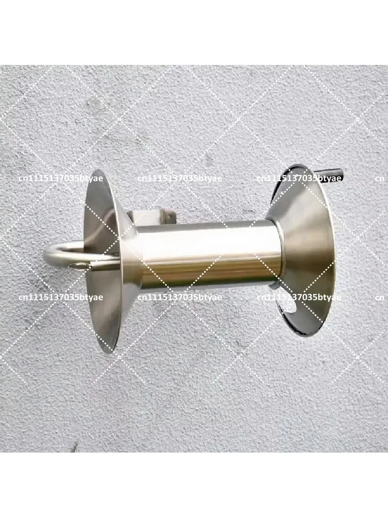 Heavy Duty Wall Mounted Garden Hose Reel Stainless Steel 130ft 1/2 Inch Metal Water Hose Trolley for Outdoor Home Garden