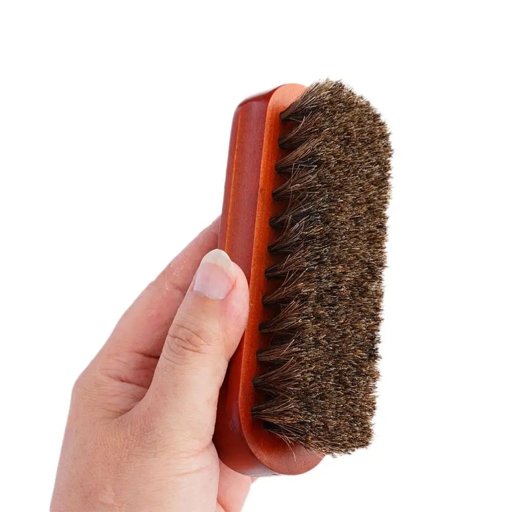 Brosse en crin de cheval à poils souples en bois massif, brosse de polissage pour détails de voiture, nettoyage de la poussière de voiture, brosse de polissage haut de gamme T8L8