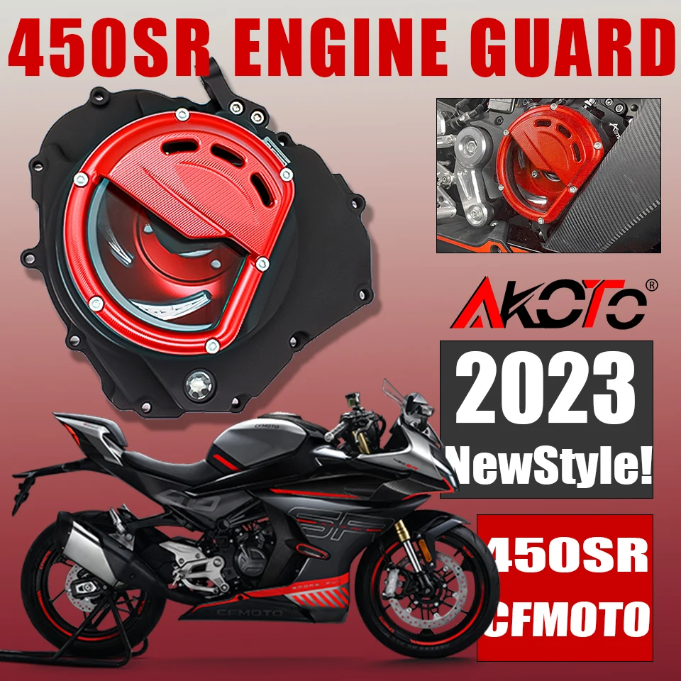 NEW For CFMOTO 450SR 450SS 450 SR 450 SS 2023 + Accessories Transparent Clutch Cover CF450SR Motorcycle Engine Protector Guard