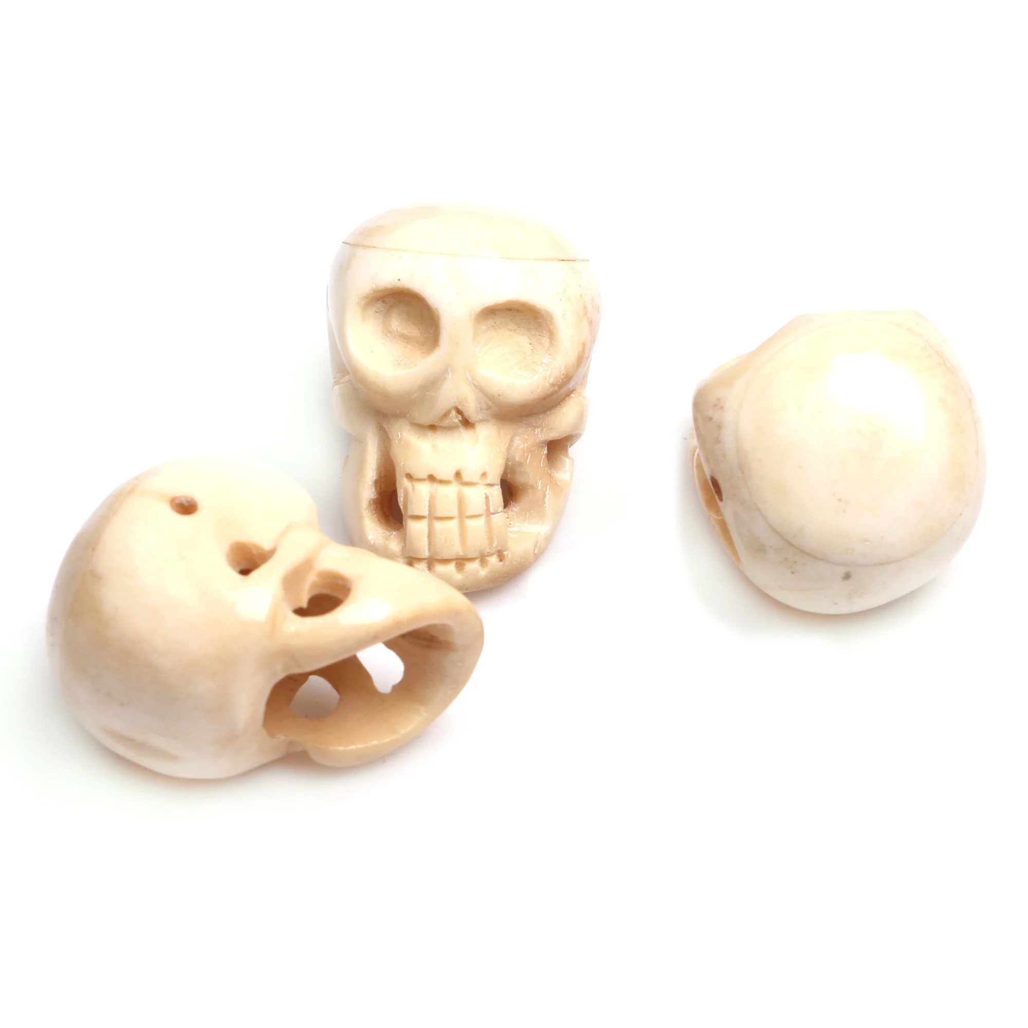 Halloween Artificial Skull Head Model Skull Bone Beads Scary Horror Skeleton Ornament Festival Party Home Decoration